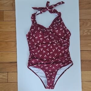 Cherry Print One Piece Swimsuit